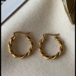 boucles d'oreilles créoles torsadé - Image 3